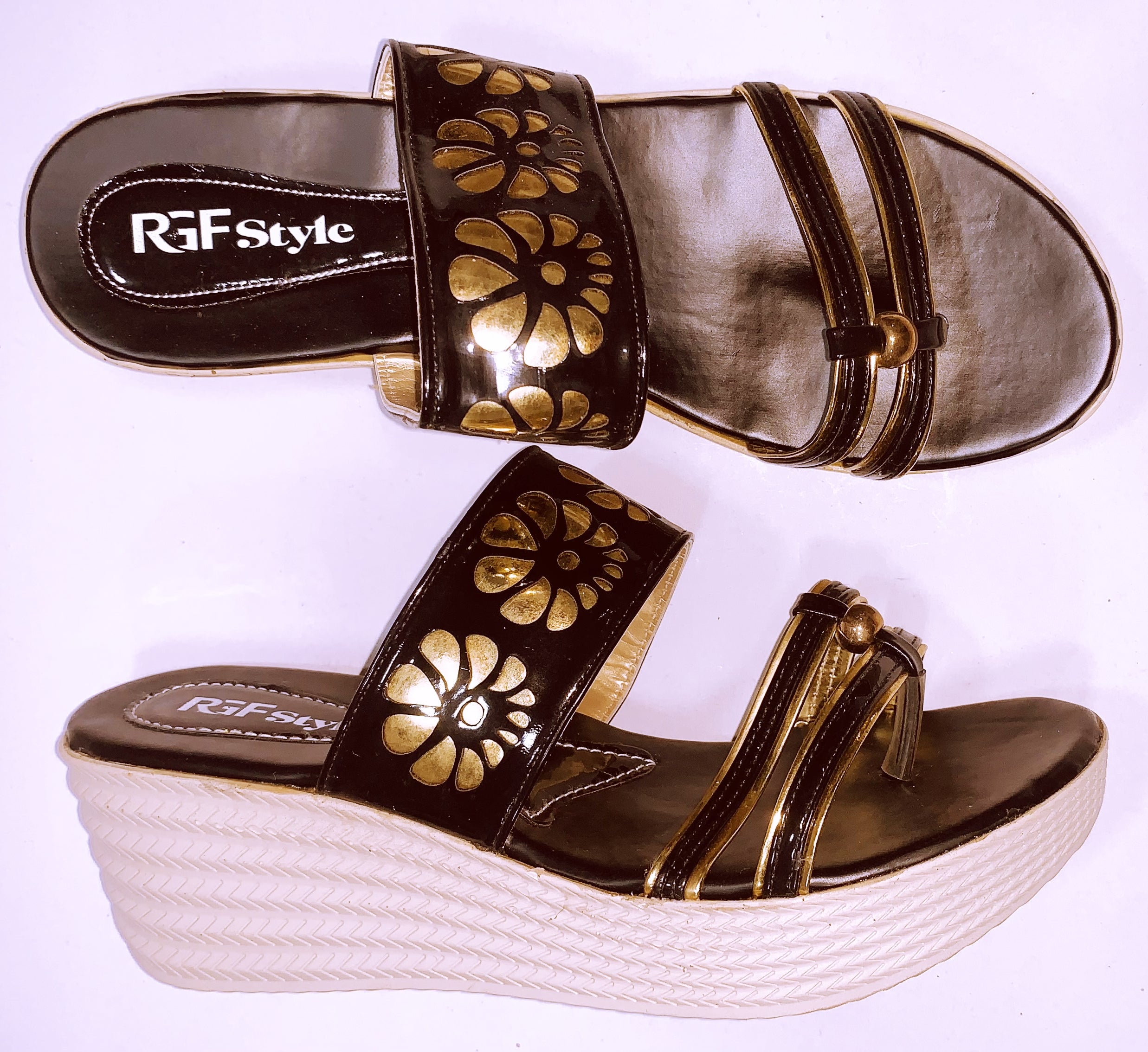 Women's Wedding Heel 1412  Black + Gold