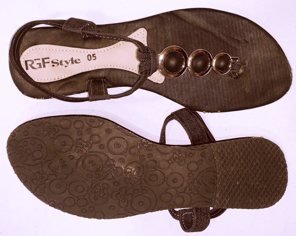 Ladies Flat  Sandles 412 Black