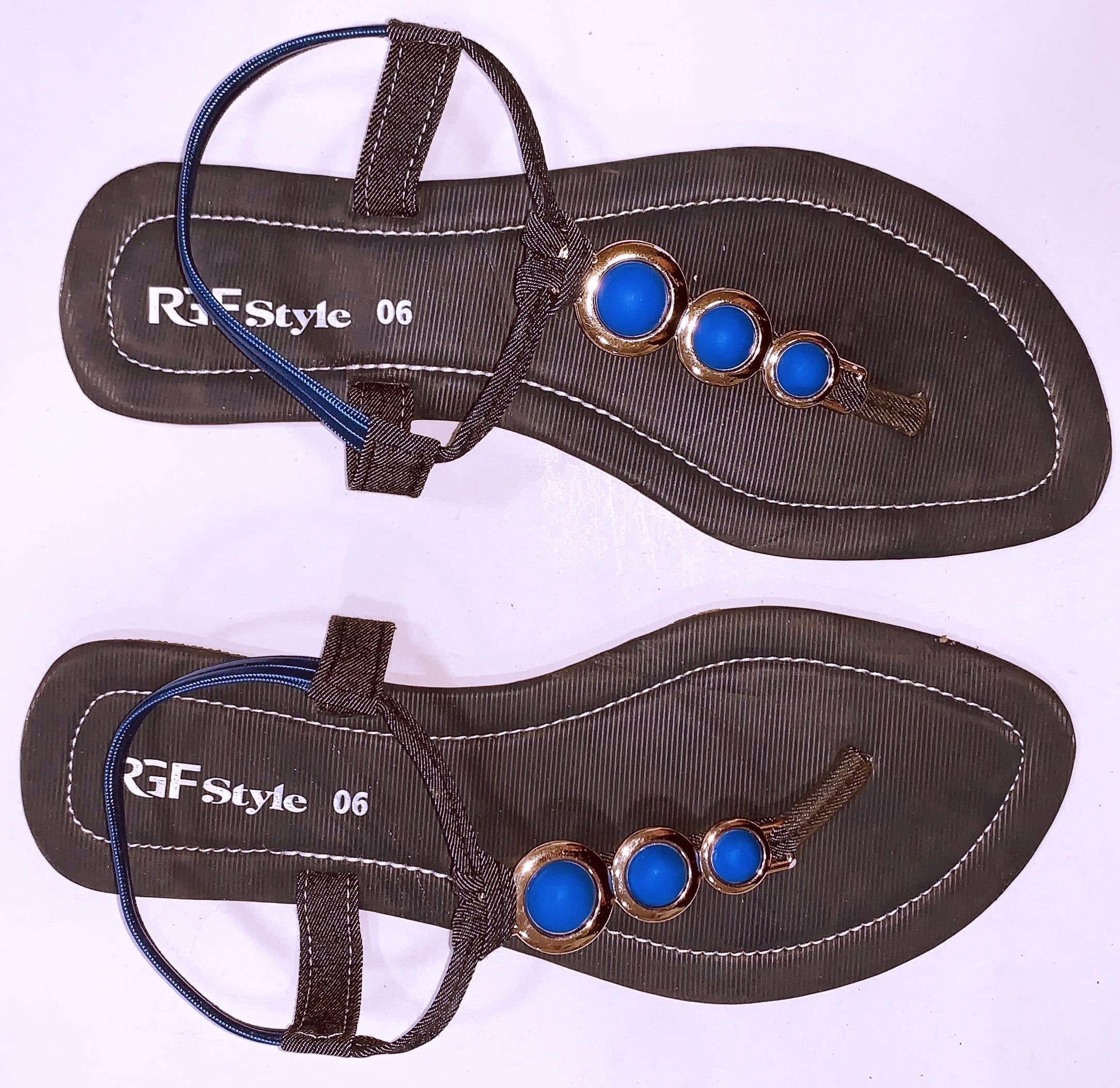 Ladies Flat  Sandles 412 Blue