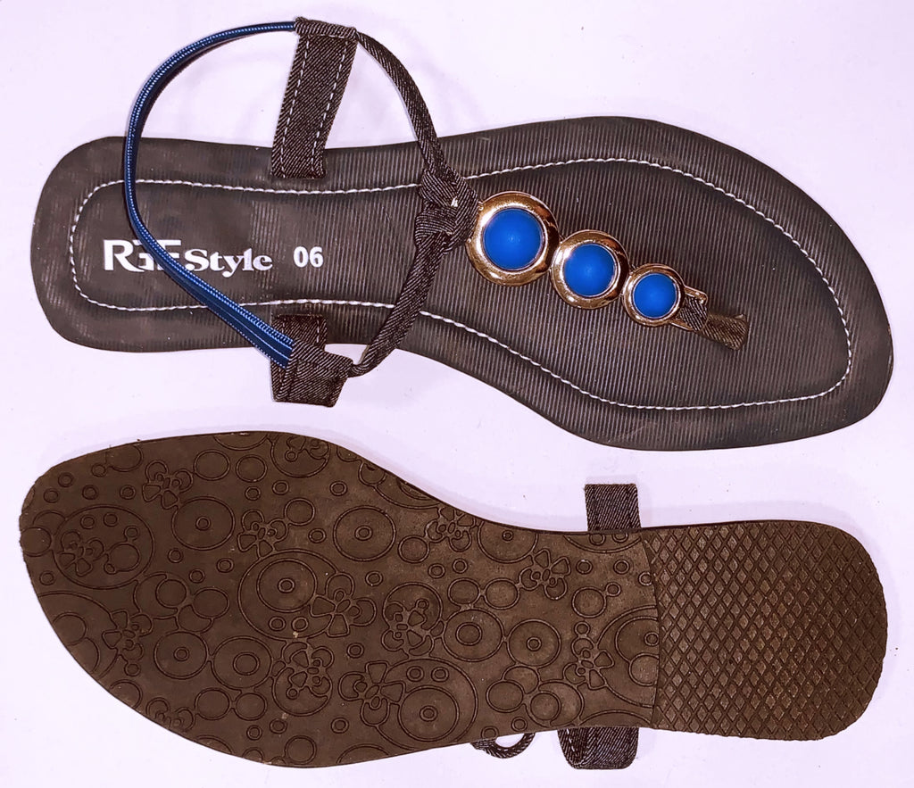 Ladies Flat  Sandles 412 Blue