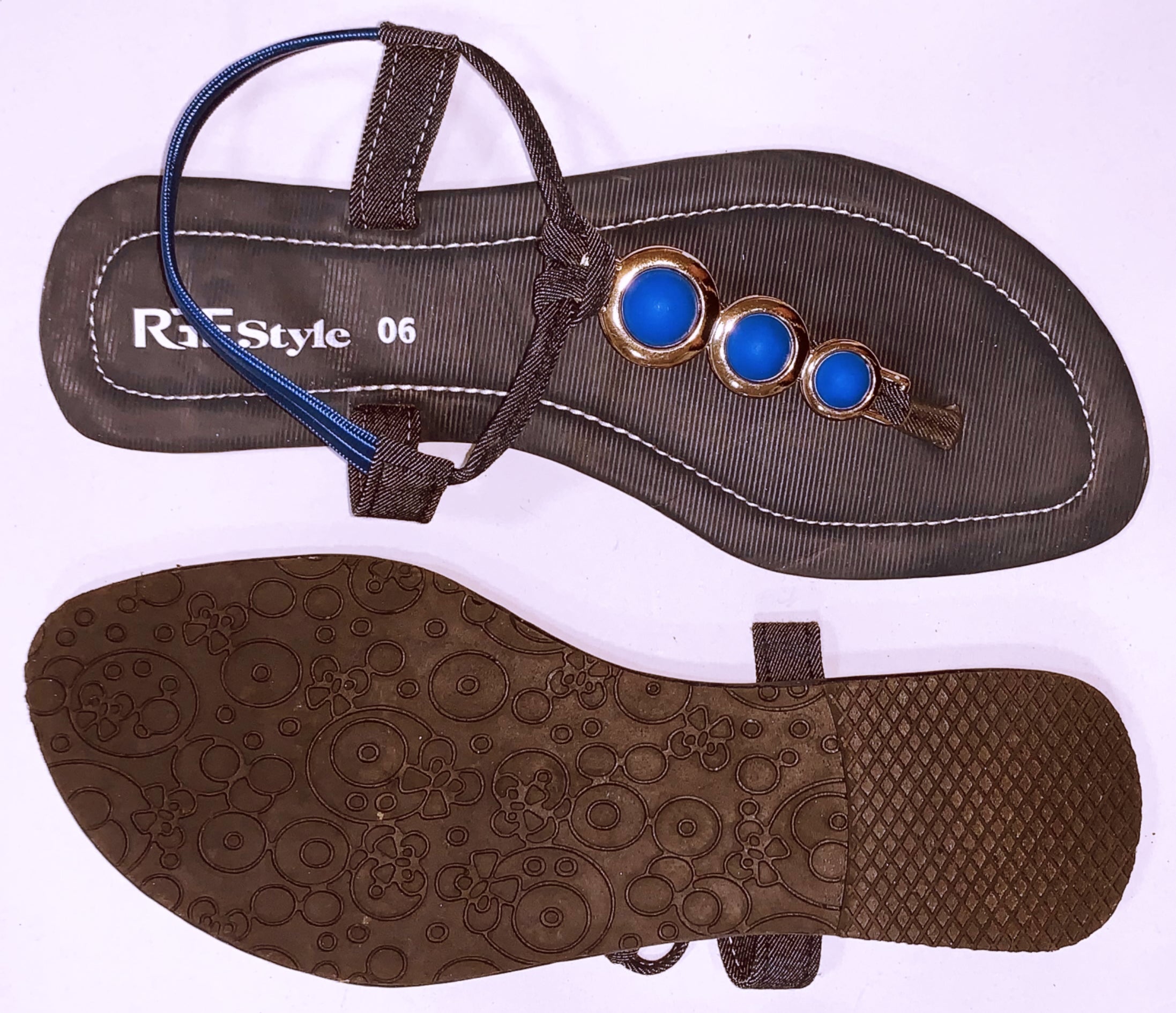 Ladies Flat  Sandles 412 Blue