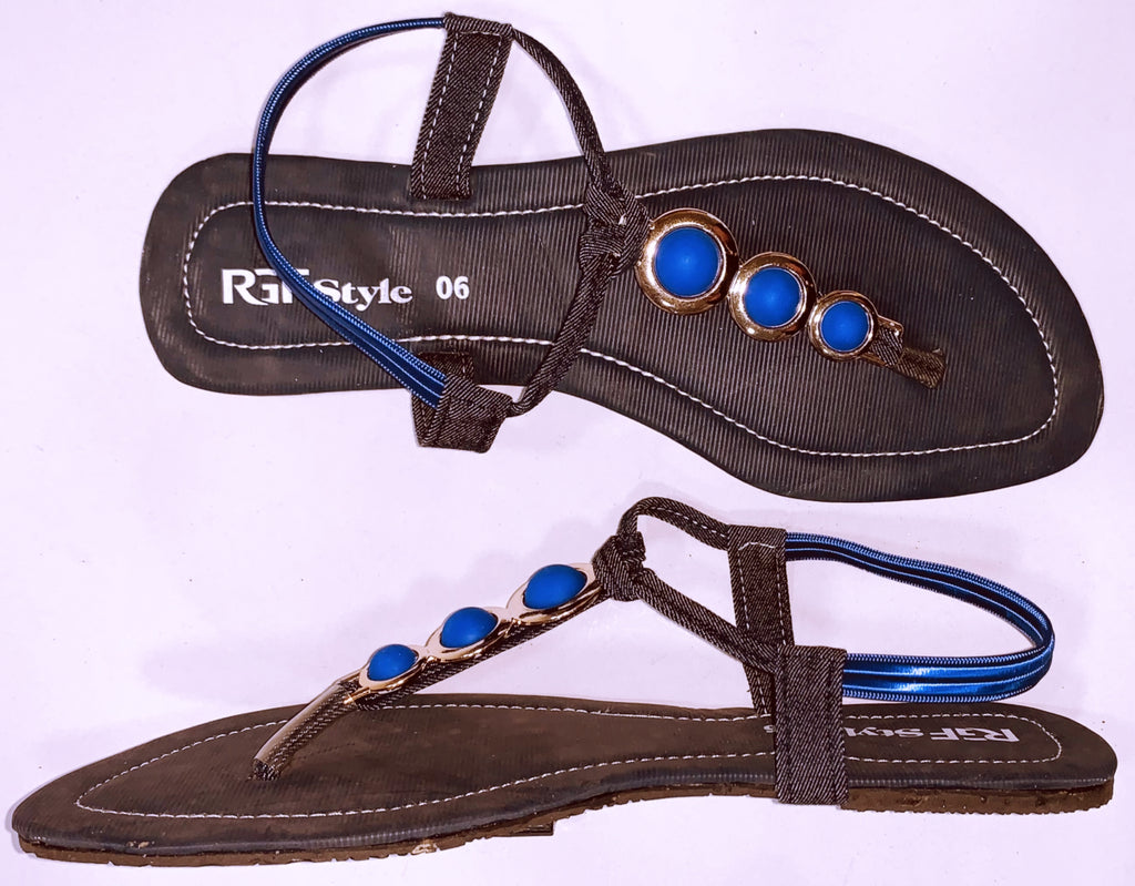 Ladies Flat  Sandles 412 Blue