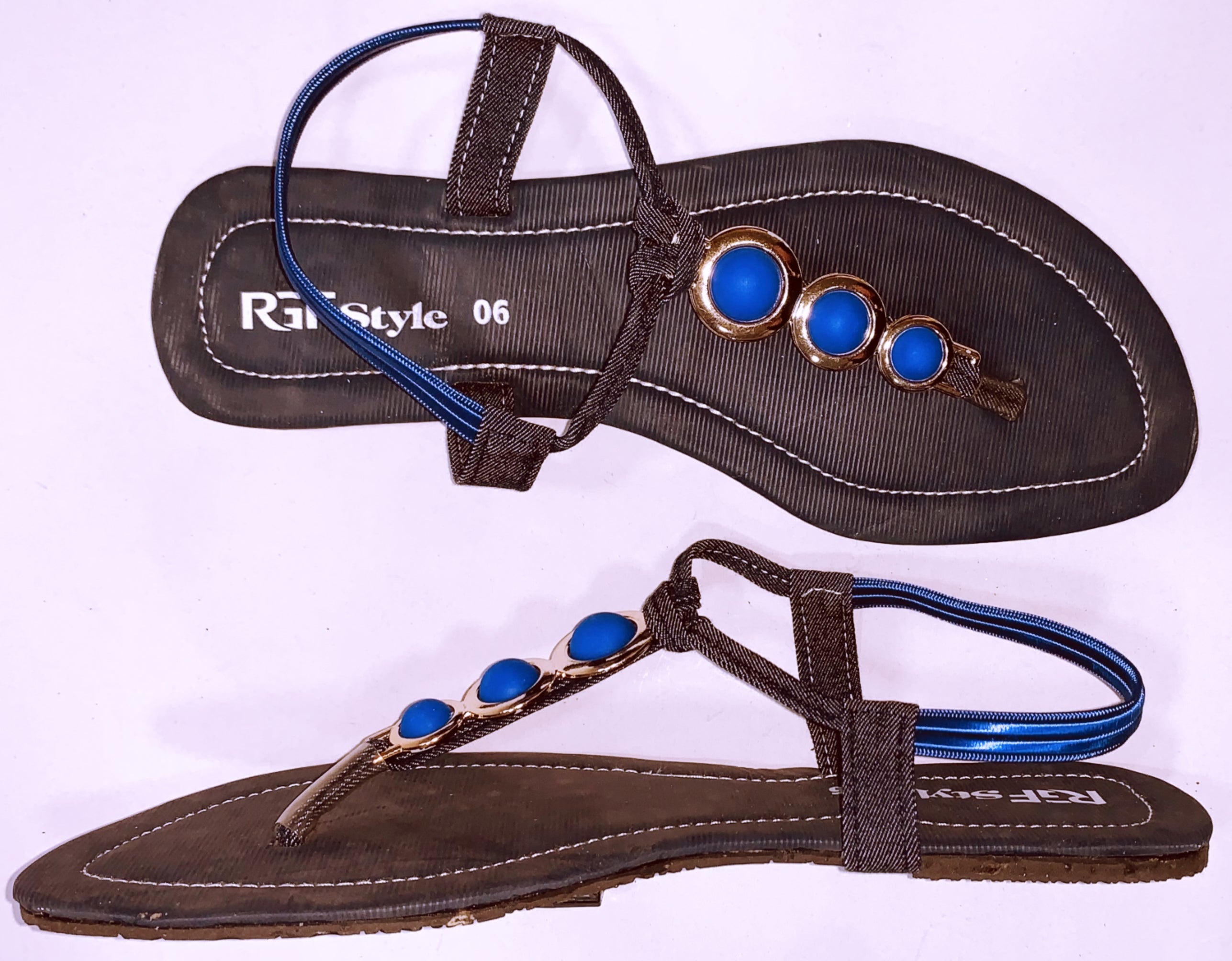 Ladies Flat  Sandles 412 Blue