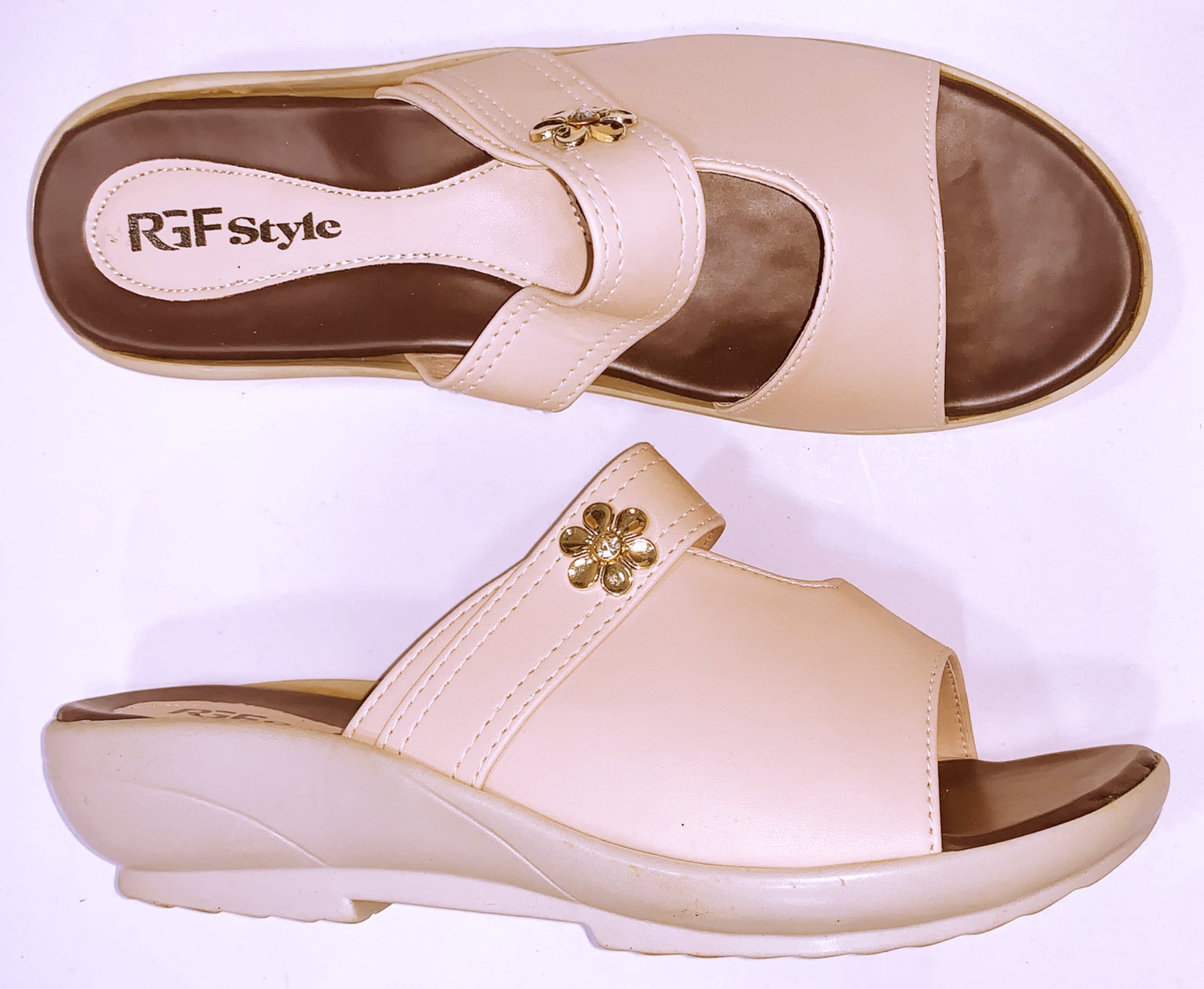 Women's High PU Sole Sandals 853 Beige