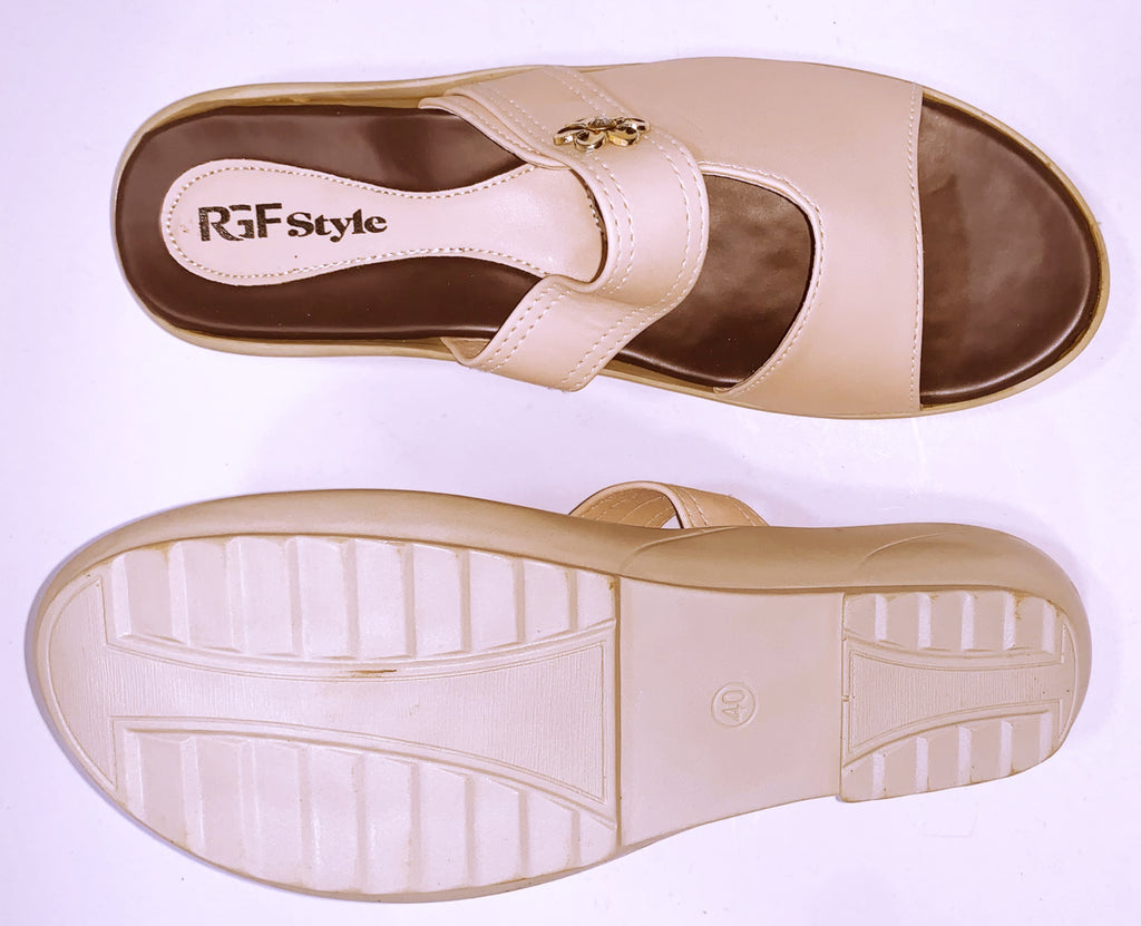 Women's High PU Sole Sandals 853 Beige