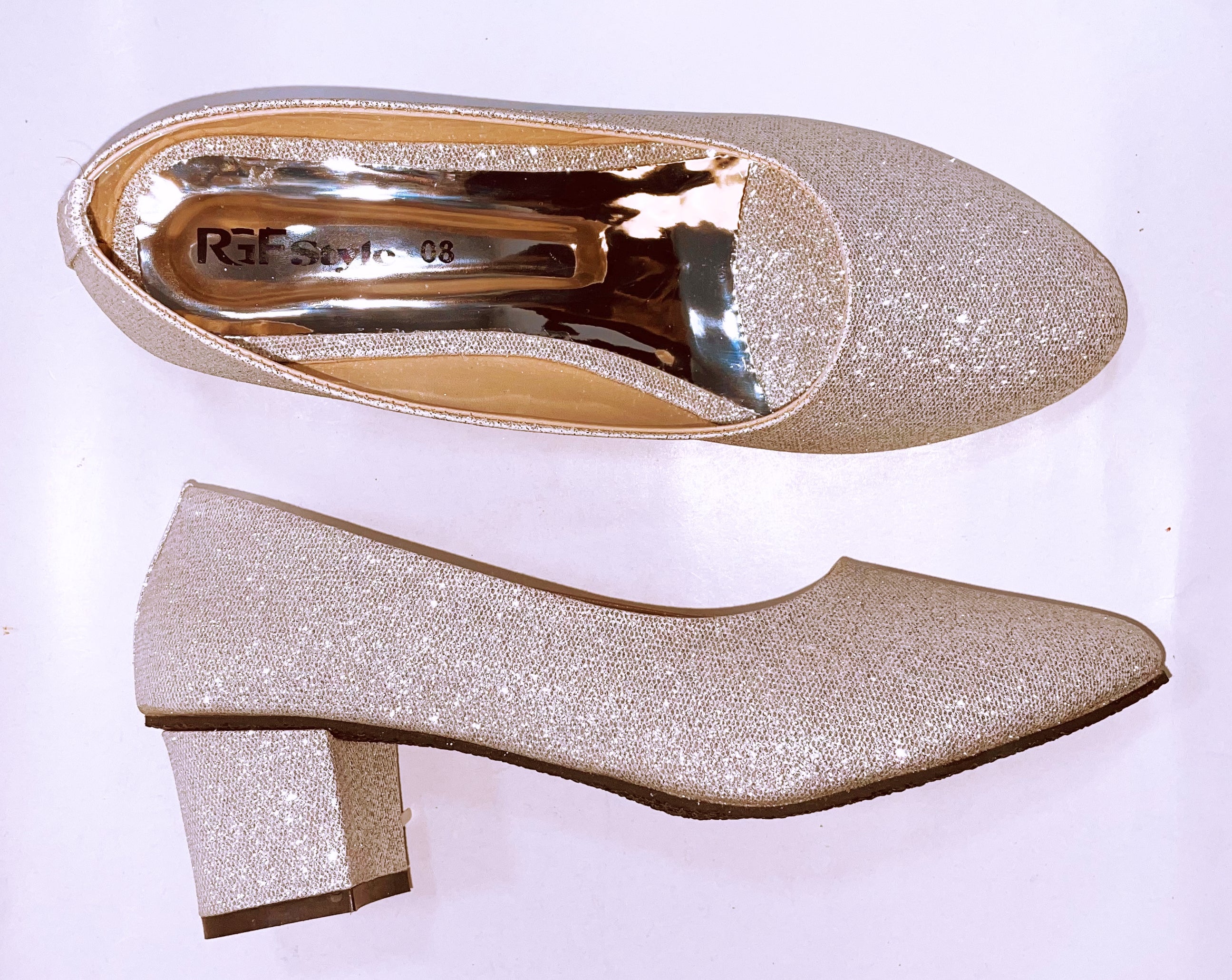Ladies Covered Heel Shoe 860C Silver