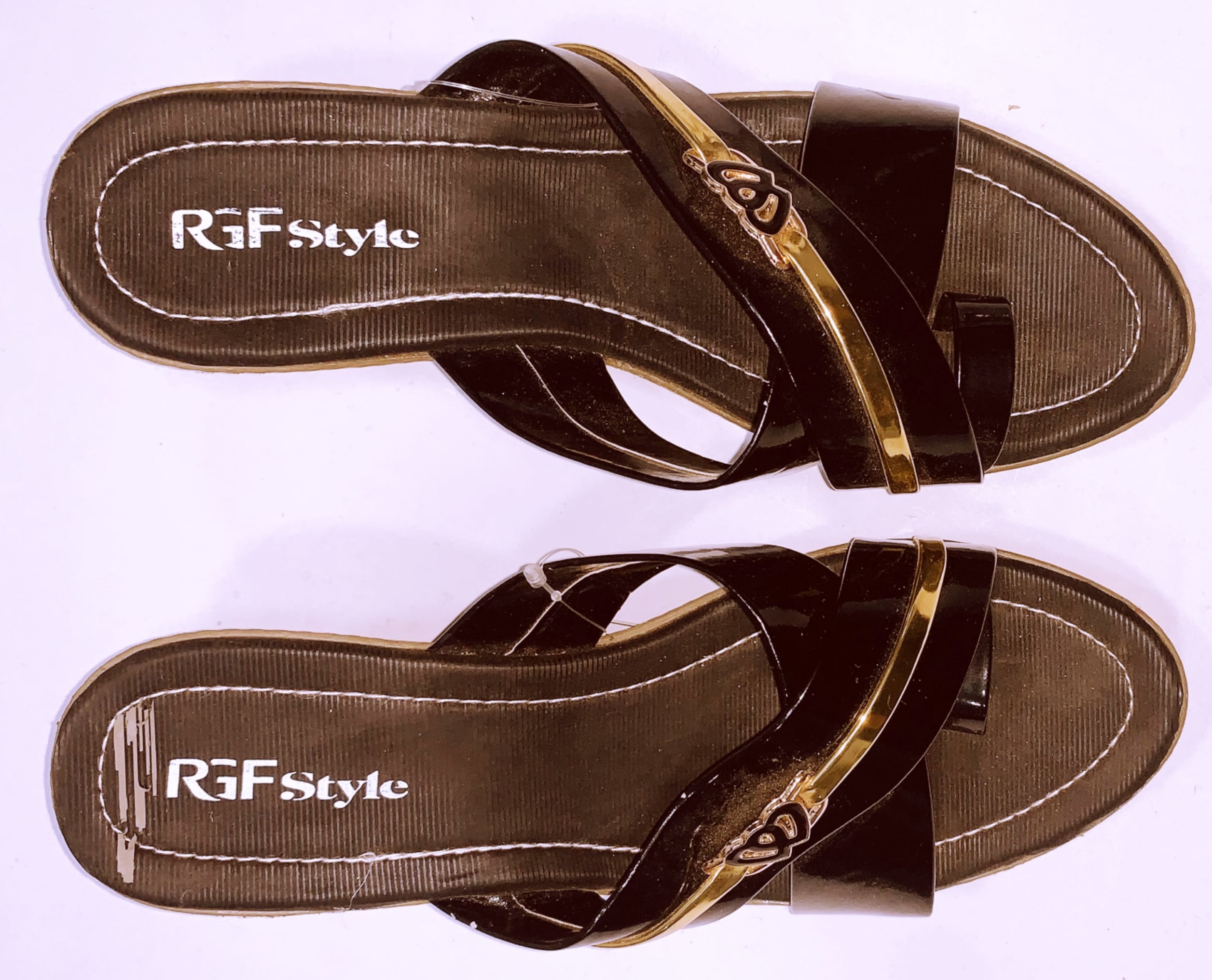 Women's High PU Sole Sandals 877 Black