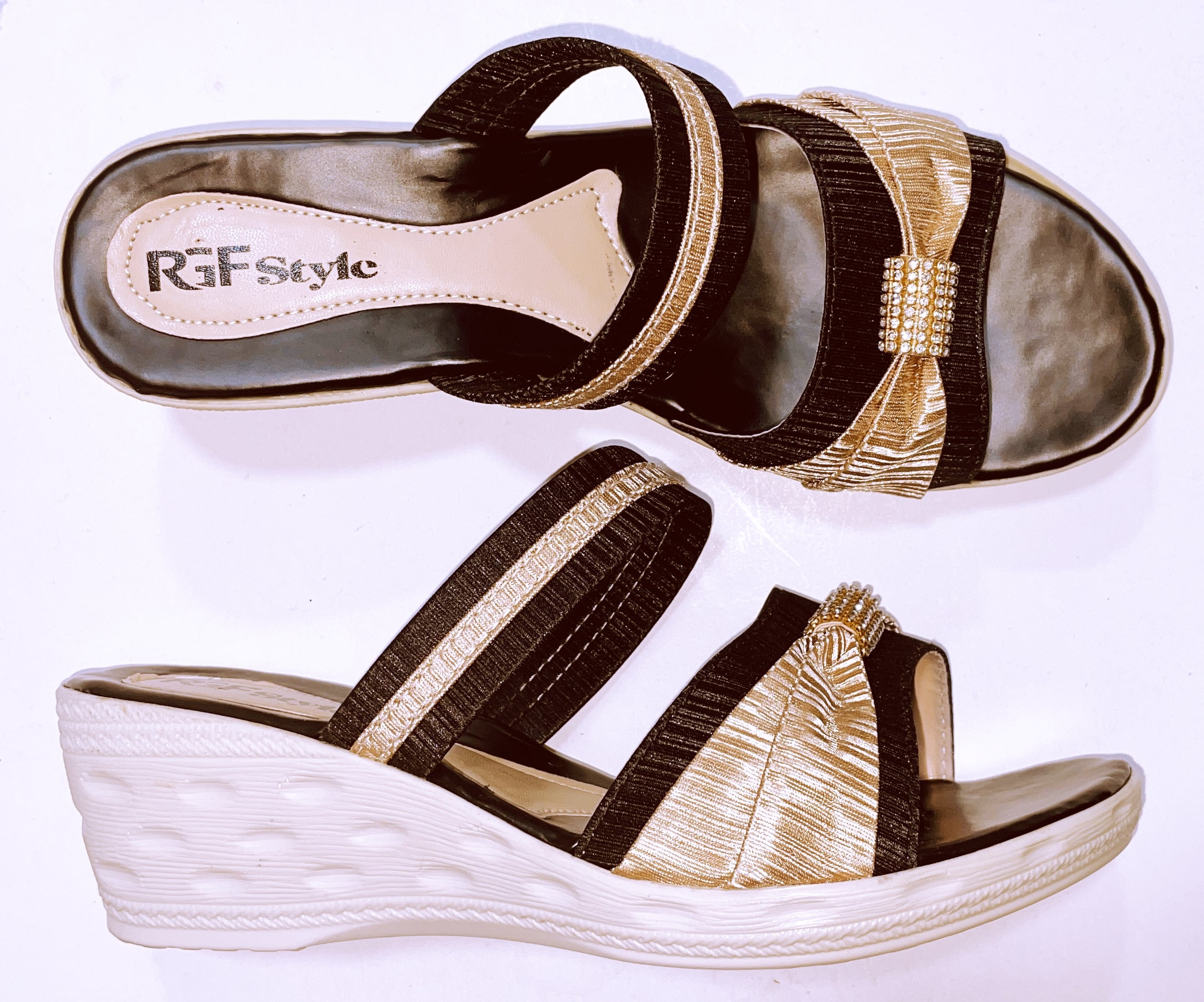 Women's High PU Sole Sandals 944 Black