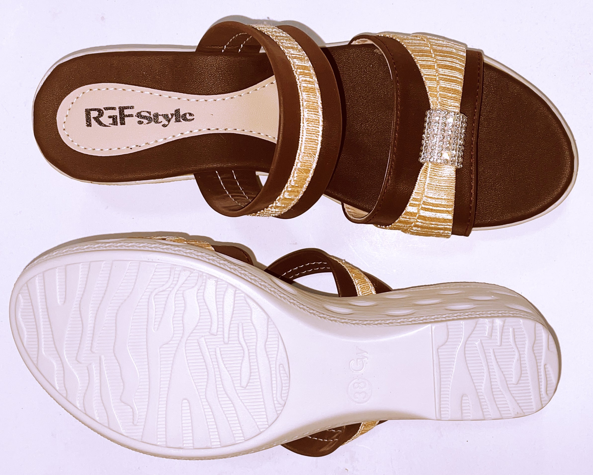 Women's High PU Sole Sandals 944 Brown