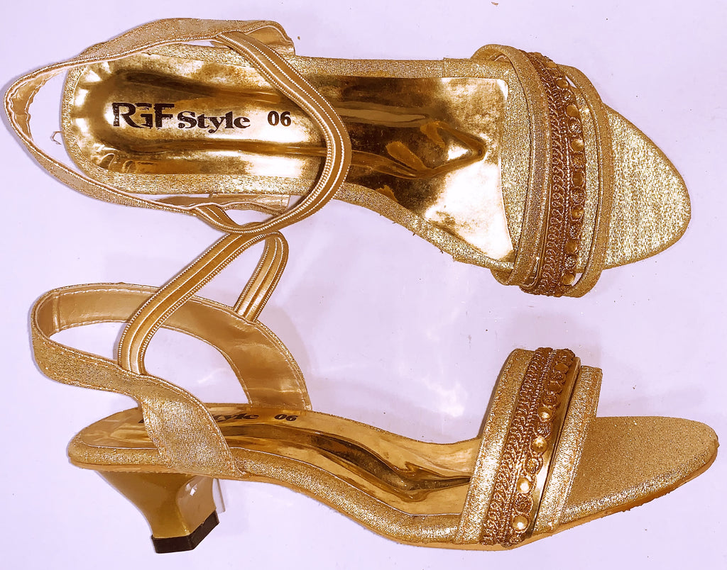 பெண்கள் திருமண குதிகால் 955 தங்கம் 